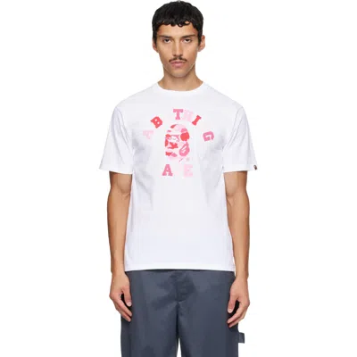 Bape White Abc Camo College T-shirt