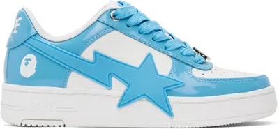 Bape White & Blue  Sta Os #3 Sneakers In Sax