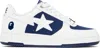 Bape White & Navy  Sta #6 Sneakers In Navy