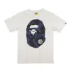 Bape White Blue Camo Logo Short Sleeve T-shirt In White