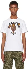 BAPE WHITE COLLEGE MILO T-SHIRT