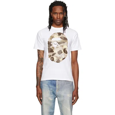 Bape White Color Camo Big Ape Head T-shirt