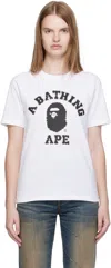 Bape White Crystal Stone College T-shirt In White