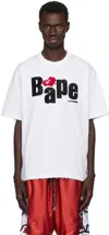 Bape White Heart Ape Head T-shirt In White