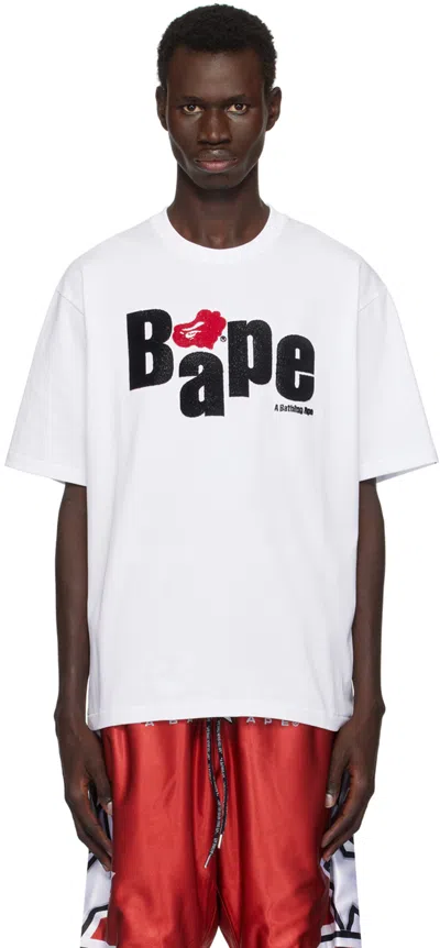 Bape White Heart Ape Head T-shirt
