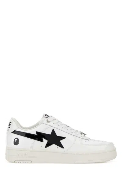 Bape White Leather Sneakers