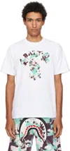 Bape White Map Camo College Milo T-shirt In White