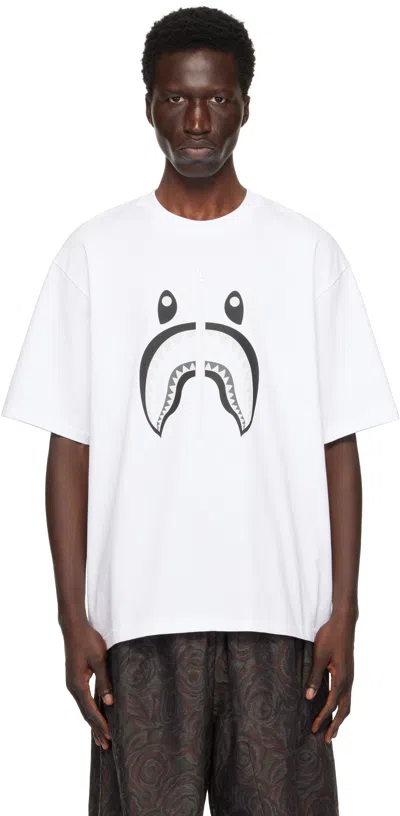 Bape White Shark #1 T-shirt In Wht