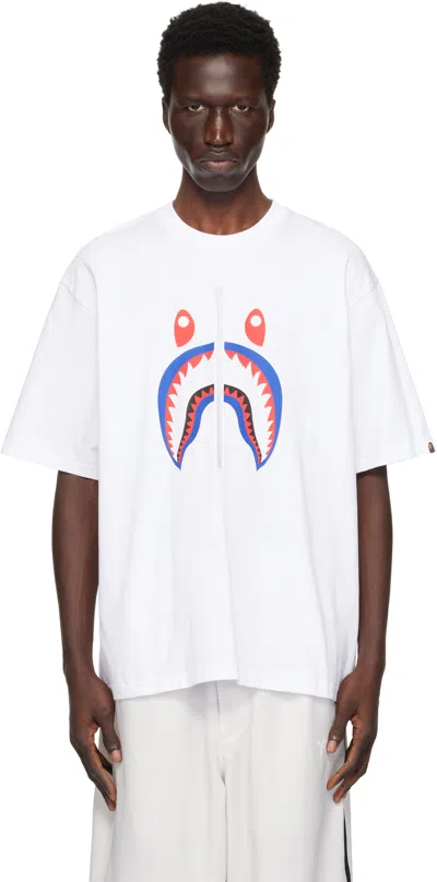 Bape White Shark Japan T-shirt In Wht