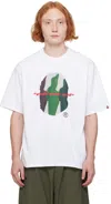 Bape White Shark Seijin Ape Head T-shirt In White