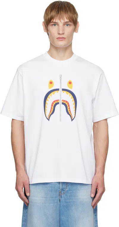 Bape White Shark Us T-shirt In Wht