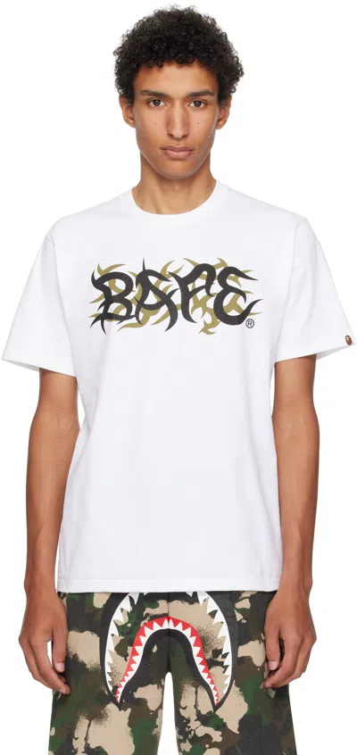 Bape White Trial Camo '' Logo T-shirt