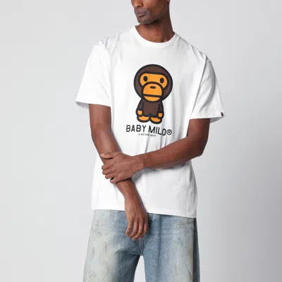 Bape White T-shirt With Baby Milo Print