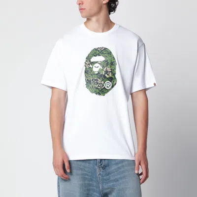 Bape White T-shirt With Camouflage Print