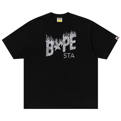 Pre-owned Bape Wild Leopard Pattern  Sta Logo Relaxed Fit Tee 'black' | Men's Size M
