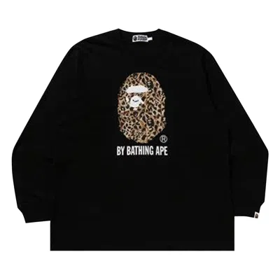 Pre-owned Bape Wild Leopard Pattern Relaxed Fit Long-sleeve Tee 'black' | Men's Size S