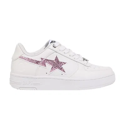 Pre-owned Bape Wmns Sta #50 'white Pink Crystals'