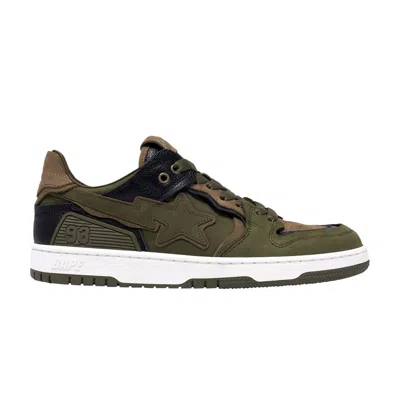Pre-owned Bape Wmns Sk8 Sta #6 'olive Drab' In Green