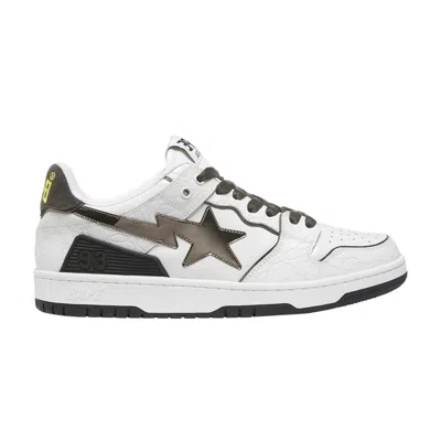 Pre-owned Bape Wmns Sk8 Sta 'white Metallic Silver'