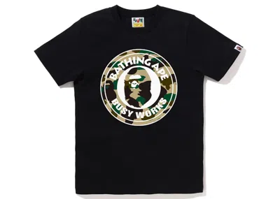 Pre-owned Bape Women's 1st Camo Busy Works Tee Shirt In White Yellow