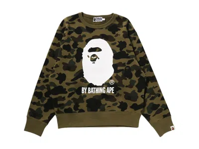 Pre-owned Bape Women's 1st Camo By Bathing Ape Crewneck Sweatshirt In Green