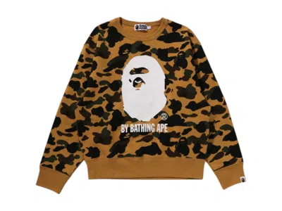 Pre-owned Bape Women's 1st Camo By Bathing Ape Crewneck Sweatshirt In Yellow