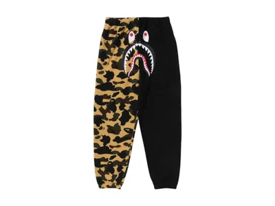 Pre-owned Bape Women's 1st Camo Shark Sweat Pants In Black