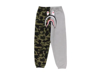 Pre-owned Bape Women's 1st Camo Shark Sweat Pants In Grey