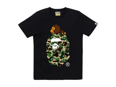 Pre-owned Bape Women's Abc Camo Milo On Big Ape Tee Shirt In Black/green