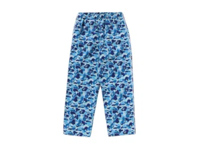 Pre-owned Bape Women's Abc Camo Track Pants In Blue