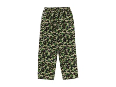 Pre-owned Bape Women's Abc Camo Track Pants In Green