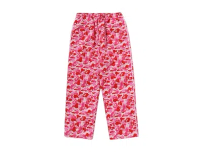 Pre-owned Bape Women's Abc Camo Track Pants In Pink