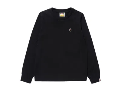 Pre-owned Bape Women's Ape Head One Point Long Sleeve Tee Shirt In Black