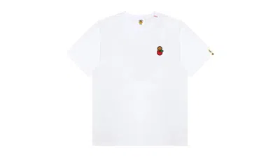 Pre-owned Bape Women's Baby Milo Apple Tee Shirt In White