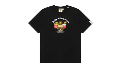 Pre-owned Bape Women's Baby Milo Fast Food Tee Shirt In Black