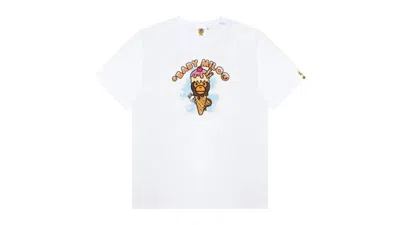 Pre-owned Bape Women's Baby Milo Ice Cream Tee Shirt In White