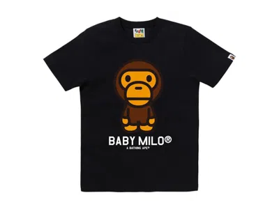 Pre-owned Bape Women's Baby Milo Tee Shirt In Black