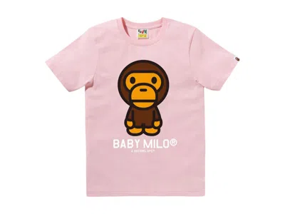 Pre-owned Bape Women's Baby Milo Tee Shirt In Pink