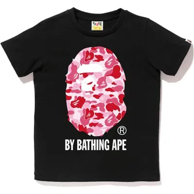 Pre-owned Bape Women's  Abc Camo By Bathing Tee Shirt In Black/pink In Multi