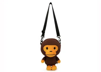 Pre-owned Bape Women's  Baby Milo Plush Cross Bag In Brown