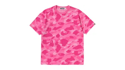 Pre-owned Bape Women's  Camo Big College Tee Shirt In Pink