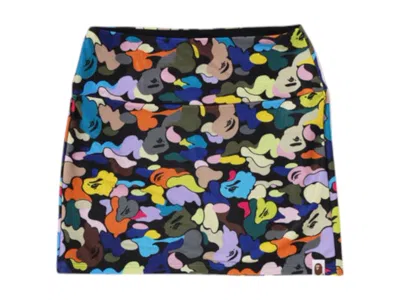 Pre-owned Bape Women's  Camo Mini Skirt In Black