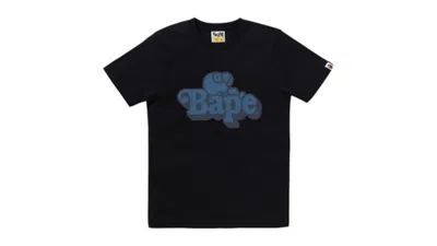 Pre-owned Bape Women's  Denim Milo On  Tee Shirt In Black
