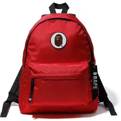 Pre-owned Bape Women's  Happy New Year Ape Head Patch Backpack In Red