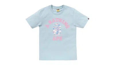 Pre-owned Bape Women's  Palm Tree Camo College Tee Shirt In Blue