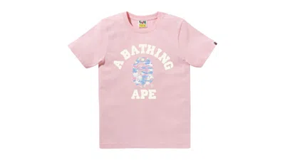 Pre-owned Bape Women's  Palm Tree Camo College Tee Shirt In Pink