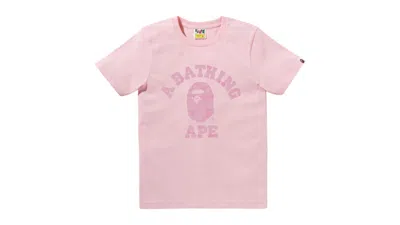 Pre-owned Bape Women's  Solid Camo College Tee Shirt In Pink