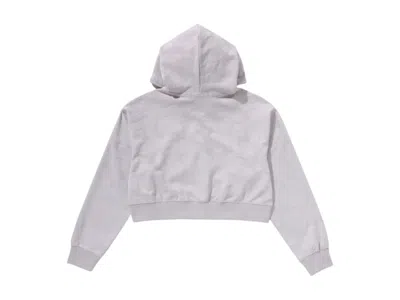 Pre-owned Bape Women's  Solid Camo Jacquard One Point Cropped Zip Hoodie In Gray