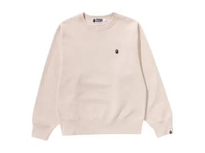 Pre-owned Bape Women's By Bathing Crewneck Sweatshirt In Beige