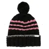 Bape Women's Cable-knit Beanie In Black & Pink In Multi